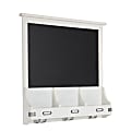Kate and Laurel Stallard Non-Magnetic Chalkboard With Hooks, 24” x 24”, Black, White Wood Frame 1 thumbnail image