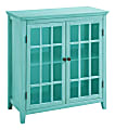 Linon Home Decor Products Henry Double-Door 36"W Cabinet, Turquoise 1 thumbnail image