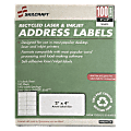 SKILCRAFT Permanent Inkjet/Laser Address Labels, NSN5144904, Rectangle, 1" x 2 5/8", White, Box Of 100 Sheets (AbilityOne 7530-01-514-4904) 1 thumbnail image