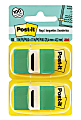 Post-it® Flags, 1" x 1 -11/16", Green, 50 Flags Per Pad, Pack Of 12 Pads