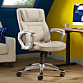 Serta Hannah Ergonomic Fabric Mid-Back Office Chair, Tan/Silver 1 thumbnail image