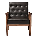 Baxton Studio Noel Lounge Chair, Brown/Dark Walnut