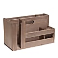 Elegant Designs Pantry Picks Wooden Flatware And Utensils Caddy Condiment Organizer With Cutout Handle, 9-1/8”H x 7-3/16”W x 15-3/4”L, Natural