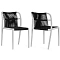 Glamour Home Belden Fabric Dining Accent Chairs, Black/White, Set Of 2 Chairs, GHDC1767 1 thumbnail image
