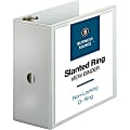 Business Source Basic View 3-Ring Binder, 5" D-Rings, White