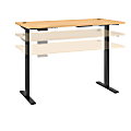 Bush Business Furniture Move 60 Series Electric 72"W x 30"D Height Adjustable Standing Desk, Natural Maple/Black Base, Standard Delivery