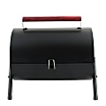 Gibson Home Delwin Carbon Steel Portable Barrel Charcoal BBQ Grill, 15"H x 14"W x 11"D, Black/Burgundy