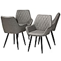 Baxton Studio Astrid Dining Chairs, Gray/Black, Set Of 4 Chairs