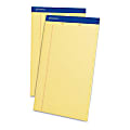 TOPS™ 2-Hole Punched Perforated Writing Pads, 8 1/2" x 14", Legal Ruled, 50 Sheets Per Pad, Canary, Pack Of 12 Pads
