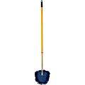 Genuine Joe Microfiber Wedge Complete Mop - MicroFiber Head - Telescopic Handle - 1 Each - Blue