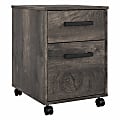 kathy ireland® Home by Bush Furniture City Park 19"D Vertical 2-Drawer Mobile File Cabinet, Dark Gray Hickory, Delivery 1 thumbnail image
