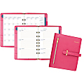 AT-A-GLANCE® Buckle Closure Undated Desk Start Set, Weekly/Monthly, 5 1/2" x 8 1/2", 7-Ring, Raspberry 1 thumbnail image