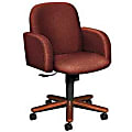 Christopher Lowell Shore Desk Chair, 37 3/4"H x 26"W x 27"D, Henna Cherry Frame, Fire Fabric 1 thumbnail image