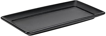 Foundry Times Square Ceramic Rectangular Platters, 11 1/8" x 4 7/8", Black, Pack Of 6 Platters