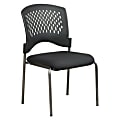 Office Star™ Pro-Line™ II Plastic-Back Stackable Guest Chair, 34"H x 20 1/2"W x 23"D, Black/Titanium
