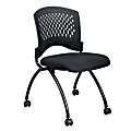 Office Star™ Folding Chair With Casters, Black