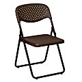 Office Star™ Stackable Folding Chairs, Mocha, Set Of 4