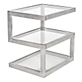 Lumisource 5s Occasional Side Table, Square, Clear/Stainless Steel