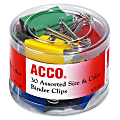 ACCO® Binder Clips, Assorted Sizes & Colors, Pack Of 30