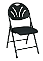 Office Star™ Fan-Back Stackable Folding Chairs, Black, Set Of 4
