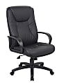Boss Office Products Chairs@Work Executive Series Vinyl Chair, High-Back, Black