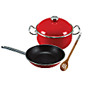 Vita® 4-Piece Steel Nonstick Beginner’s Cookware Set, Red 1 thumbnail image