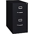 Lorell® Fortress 25"D Vertical 2-Drawer File Cabinet, Black