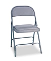 Alera® Steel Folding Chairs With Padded Seats, 35"H x 17"W x 17"D, Gray, Carton Of 4