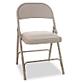 Alera® Steel Folding Chairs With Padded Seats, Tan, Set Of 4