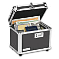 Vaultz® Personal Storage Box, 7 3/4"H x 10"W x 7 1/4"D, Black 1 thumbnail image