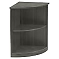 Mayline® Medina 30"H 2-Shelf Open 1/4-Round Bookcase, Gray Steel