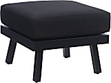 Linon Abilene Aluminum Outdoor Ottoman, 17-3/4”H x 22”W x 22”D, Black/Black