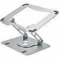 Uncaged Ergonomics Swivel Laptop Stand for Desk - Adjustable Laptop Riser Cooler with 360 Rotation - Up to 15.6" Screen Support - 19 lb Load Capacity - 10.2" Width x 10" Depth - Desk - Metal - Silver