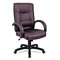Alera® Strada Series High-Back Leather Chair, 47"H x 21"W x 20"D, Black Frame, Brown Leather 1 thumbnail image