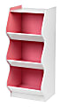 IRIS 3-Tier Curved-Edge Storage-Shelf, White/Pink 1 thumbnail image