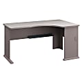 Bush Business Furniture Office Advantage Right Corner Desk, Pewter/White Spectrum, Standard Delivery