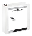 Just Basics® Basic View 3-Ring Binder, 3" Round Rings, White 1 thumbnail image
