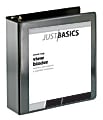 Just Basics® Basic View 3-Ring Binder, 3" Round Rings, Black 1 thumbnail image
