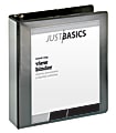Just Basics® Basic View 3-Ring Binder, 2" Round Rings, Black