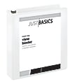 Just Basics® Basic View 3-Ring Binder, 2" Round Rings, White 1 thumbnail image