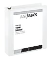 Just Basics® Basic View 3-Ring Binder, 2" Round Rings, White