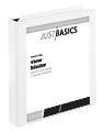 Just Basics® Basic View 3-Ring Binder, 1 1/2" Round Rings, White 1 thumbnail image