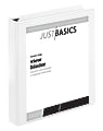 Just Basics® Basic View 3-Ring Binder, 1 1/2" Round Rings, White