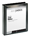 Just Basics® Basic View 3-Ring Binder, 1 1/2" Round Rings, Black 1 thumbnail image