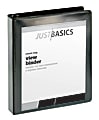 Just Basics® Basic View 3-Ring Binder, 1 1/2" Round Rings, Black