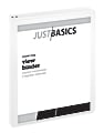 Just Basics® Basic View 3-Ring Binder, 1" Round Rings, White 1 thumbnail image
