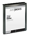 Just Basics® Basic View 3-Ring Binder, 1" Round Rings, Black