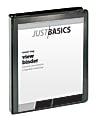Just Basics® Basic View 3-Ring Binder, 1" Round Rings, Black 1 thumbnail image