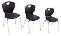 Scholar Craft Ovation Student Stacking Chairs, 14"H, Black/Chrome, Set Of 4