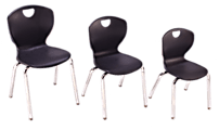 Scholar Craft Ovation Student Stacking Chairs, 14"H, Black/Chrome, Set Of 4 1 thumbnail image